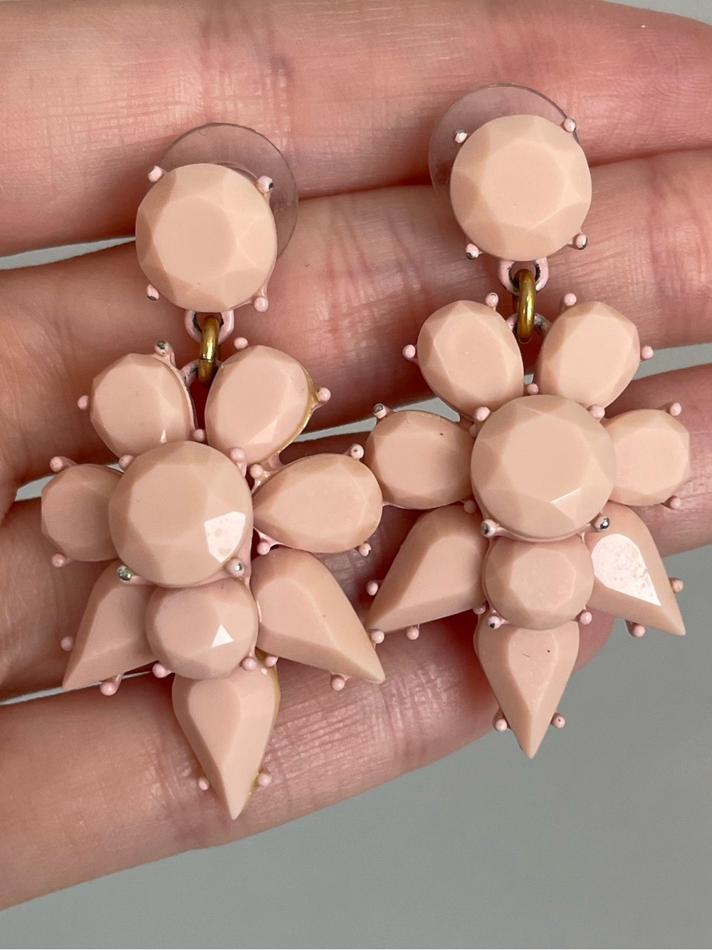 JCrew Blush Pink Statement Drop Earrings
